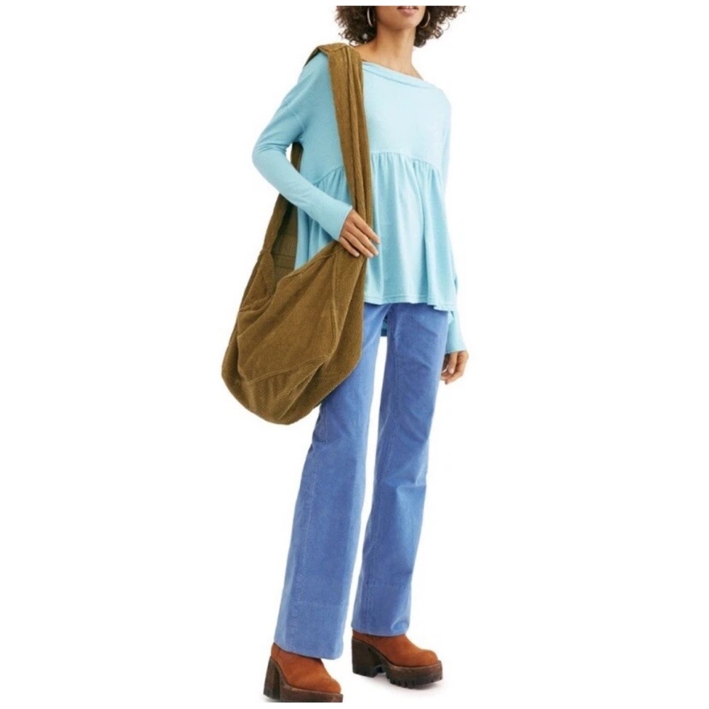 Free People | Babydoll Forever Your Girl Top Tiffany Blue sz S